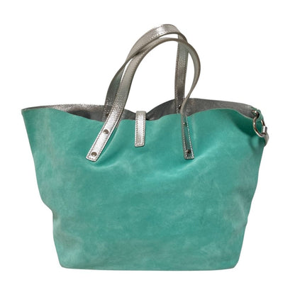 Tiffany & Co Reversible Tote Bag Blue Silver Colored — view 3