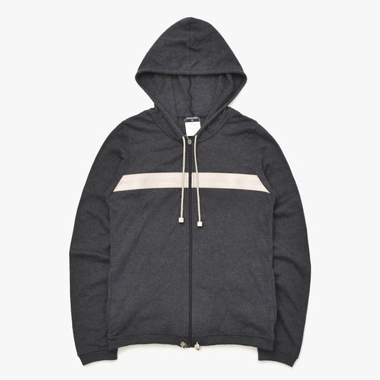 Chanel Sports Hoodie CC Logo Cotton Cashmere Gray