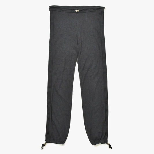 Chanel Pants Sweatpants Sports Line Side Cotton Gray Black Silver