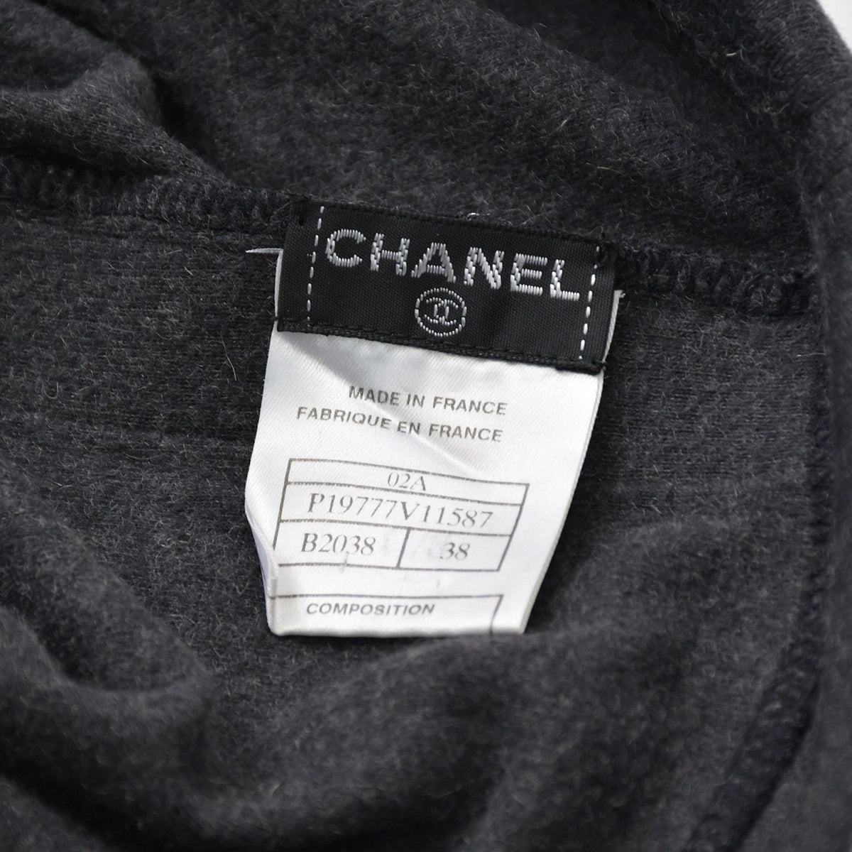 Chanel Pants Sweatpants Sports Line Side Cotton Gray Black Silver — view 6