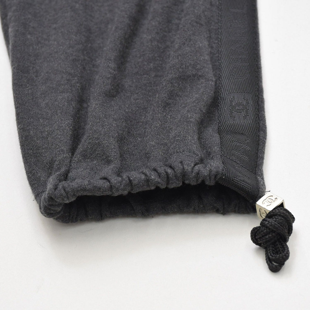 Chanel Pants Sweatpants Sports Line Side Cotton Gray Black Silver — view 4