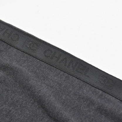 Chanel Pants Sweatpants Sports Line Side Cotton Gray Black Silver — view 5