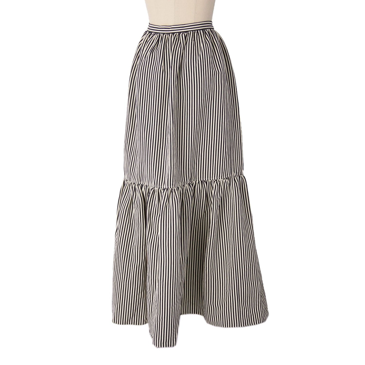 Dior Skirt Long Striped Linen Silk Black US 4 — view 6