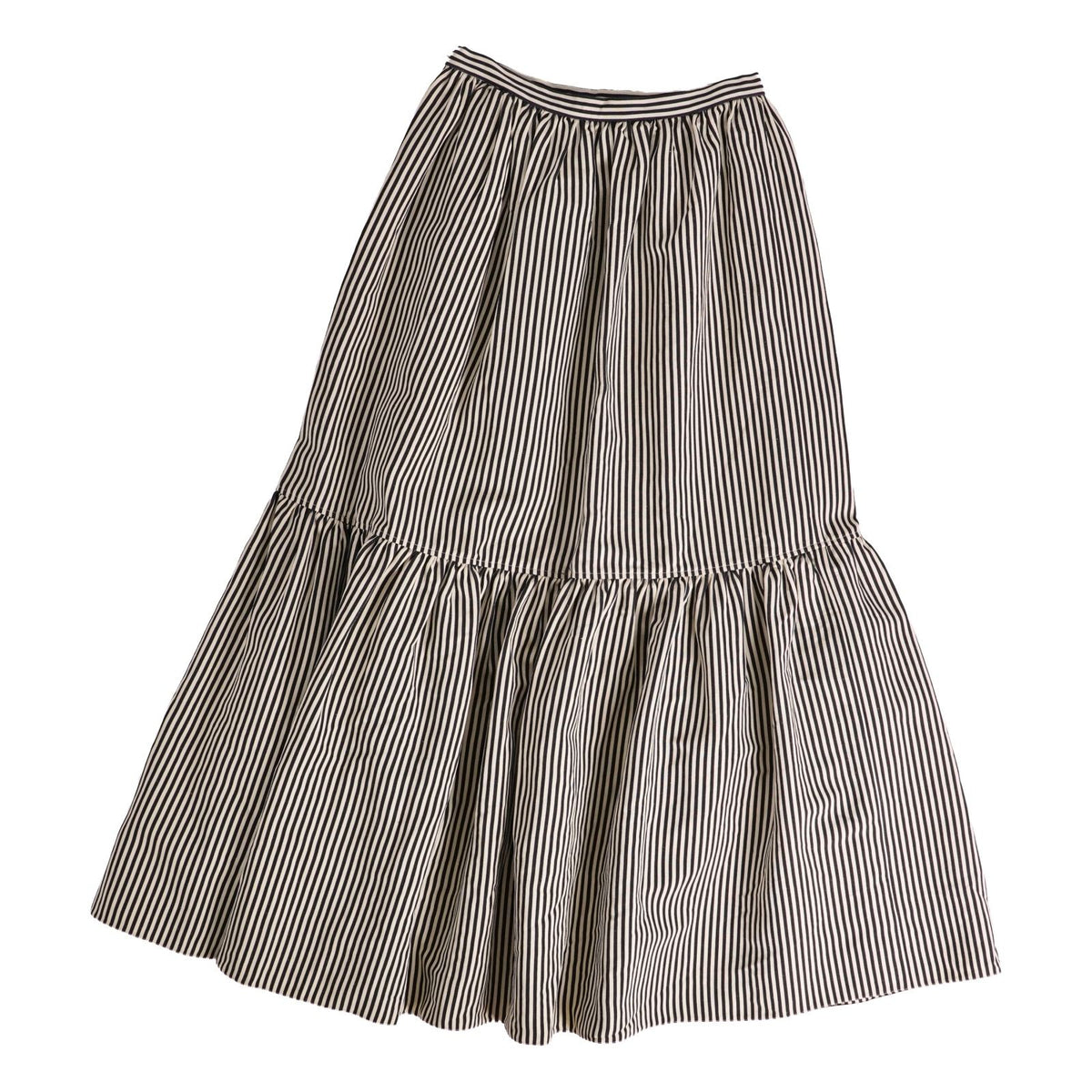Dior Skirt Long Striped Linen Silk Black US 4 — view 3