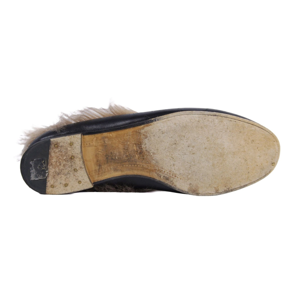 Gucci Loafers Moccasins Horsebit Fur Shoes Leather Black — view 8