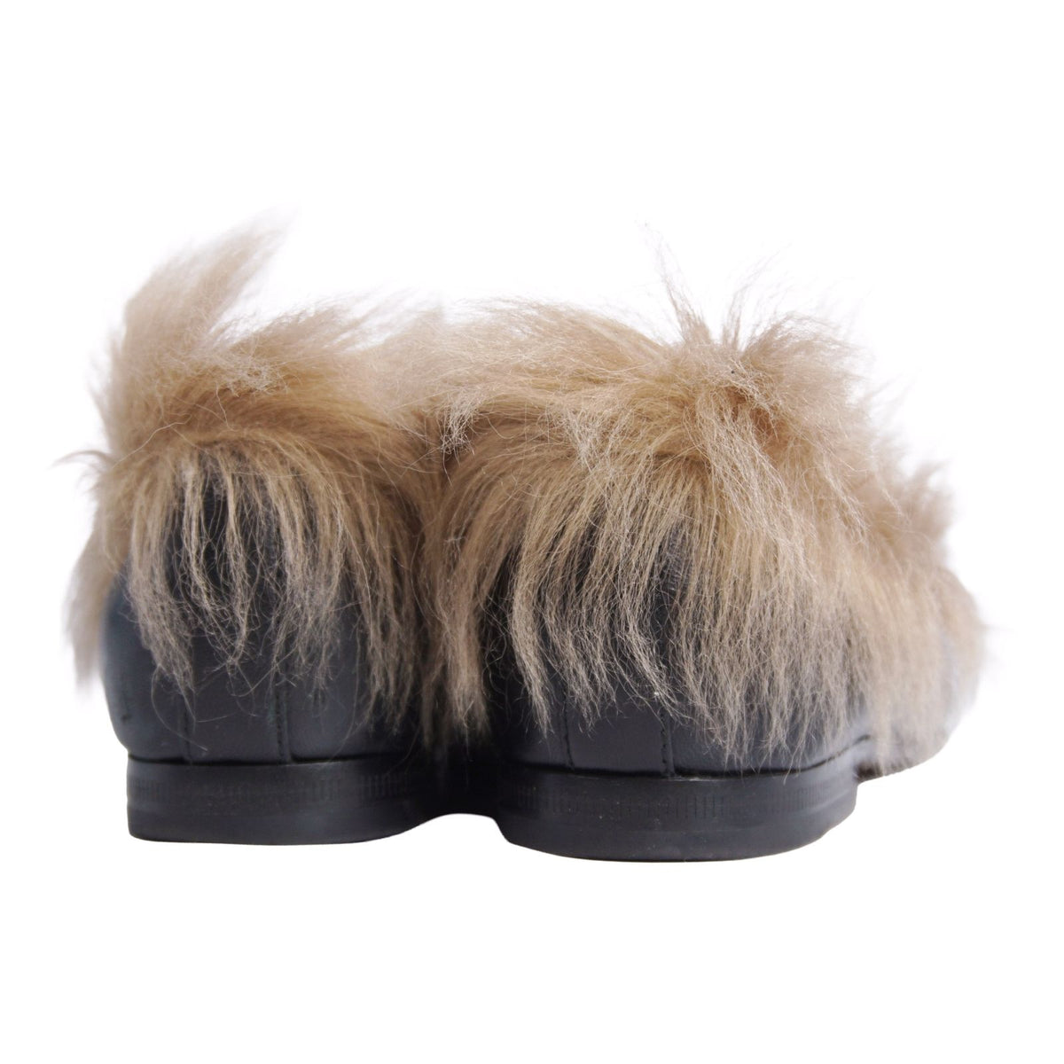 Gucci Loafers Moccasins Horsebit Fur Shoes Leather Black — view 5