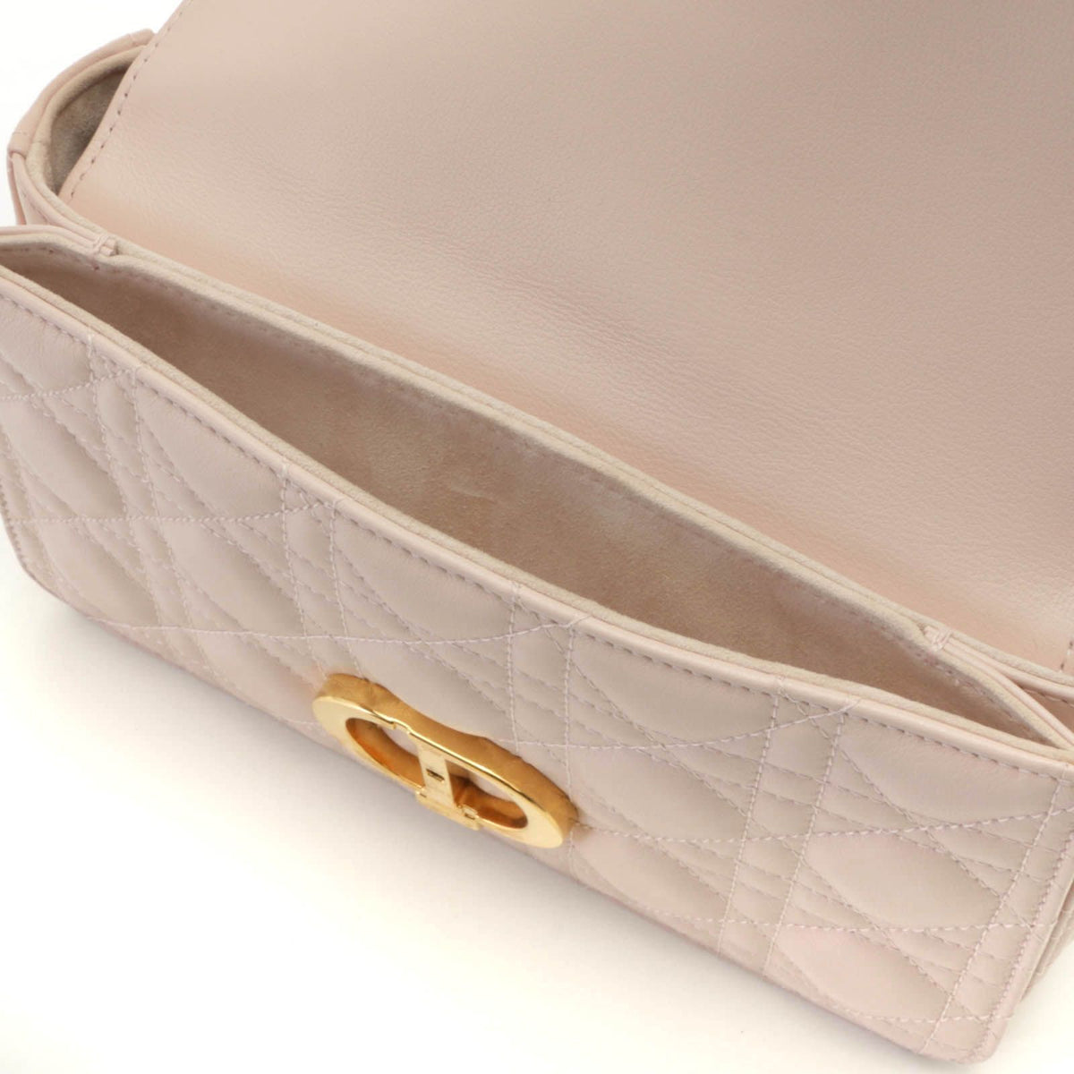 Dior Cannage Jolly Top Handle Bag Small Light Pink Handbag Leather — view 4