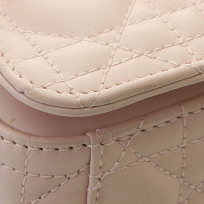 Dior Cannage Jolly Top Handle Bag Small Light Pink Handbag Leather — view 8