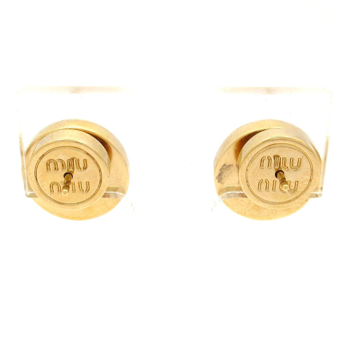 Miu Miu Earrings Gold White — view 3