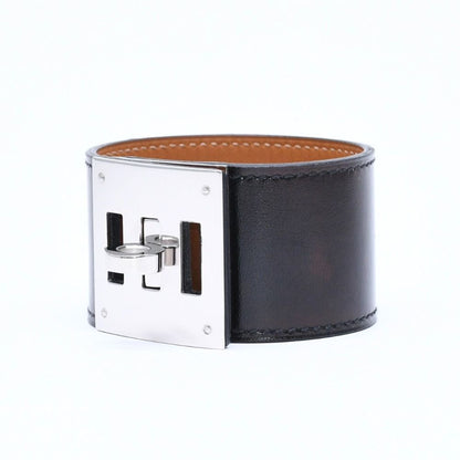 Hermes Kelly Dog Bracelet Black Silver