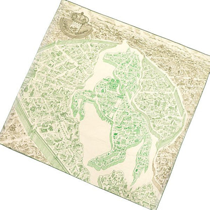 Hermes Shawl Carre 140 Geant Cashmere Silk White Vert Vif Khaki Nouvelle Cite — view 2