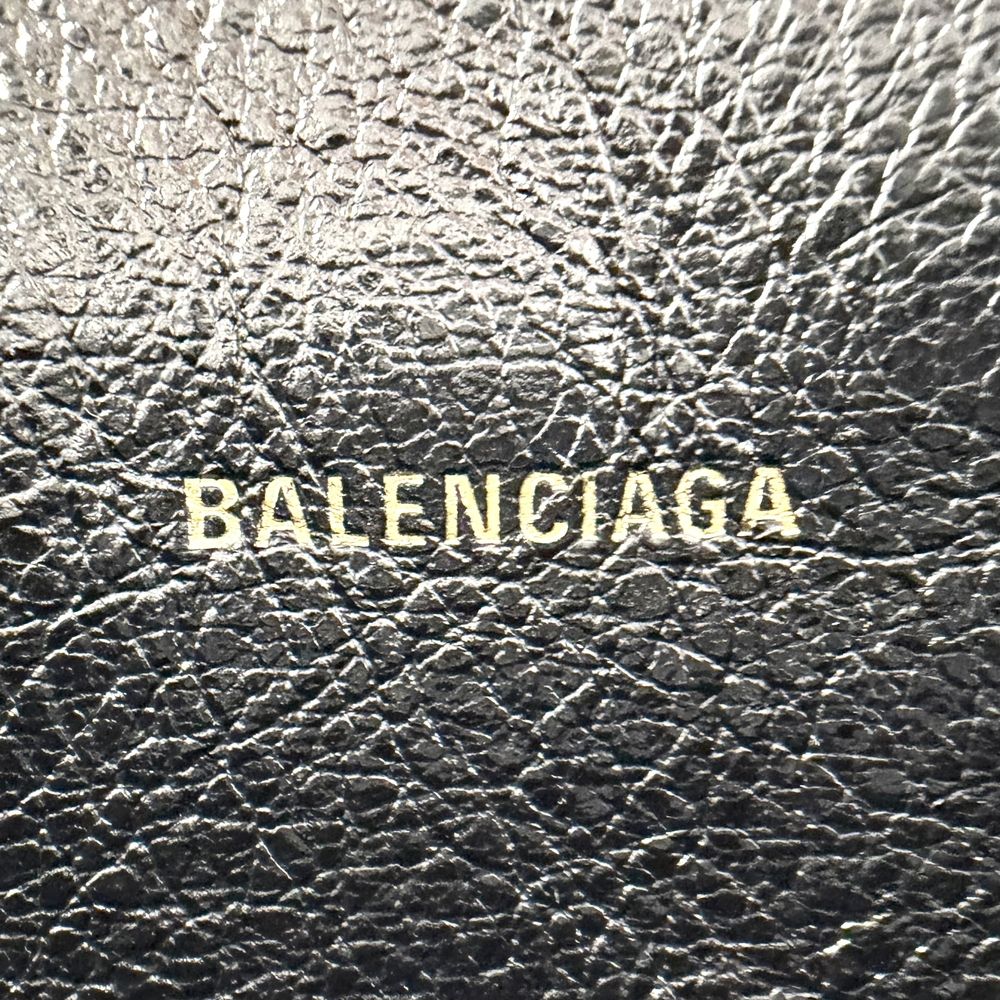 Balenciaga 2-Way Barbes Graffiti Tote Bag Shoulder Crossbody Leather Black White — view 5