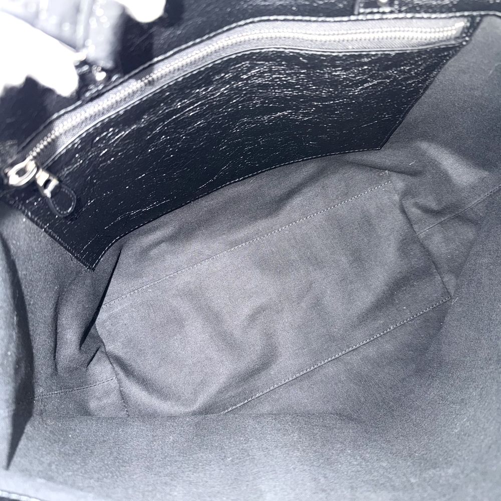 Balenciaga 2-Way Barbes Graffiti Tote Bag Shoulder Crossbody Leather Black White — view 4