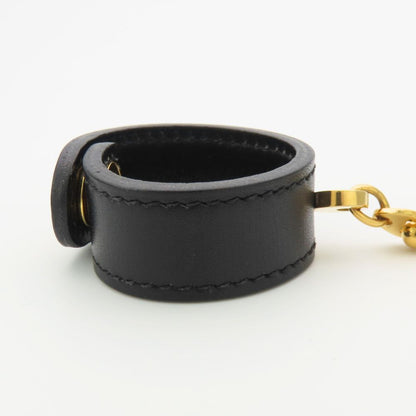 Hermes Glove Holder Leather Metal Black Gold Gloves — view 3