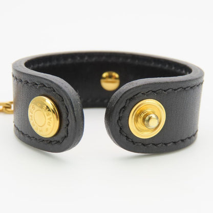 Hermes Glove Holder Leather Metal Black Gold Gloves — view 8