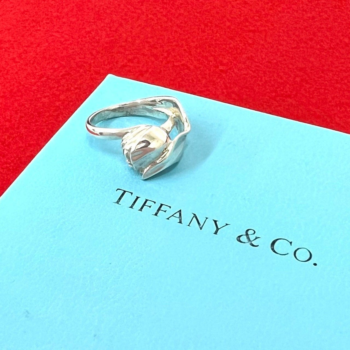 Tiffany & Co Vintage Tulip Ring 925 Sterling Silver