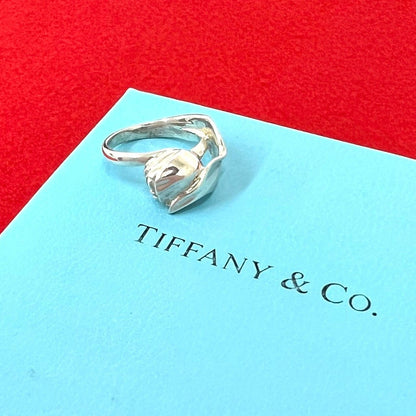 Tiffany & Co Vintage Tulip Ring 925 Sterling Silver