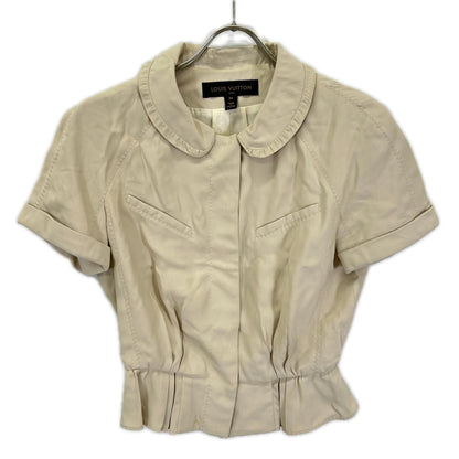 Louis Vuitton Beige Half Sleeve Ruffle Blouse 34