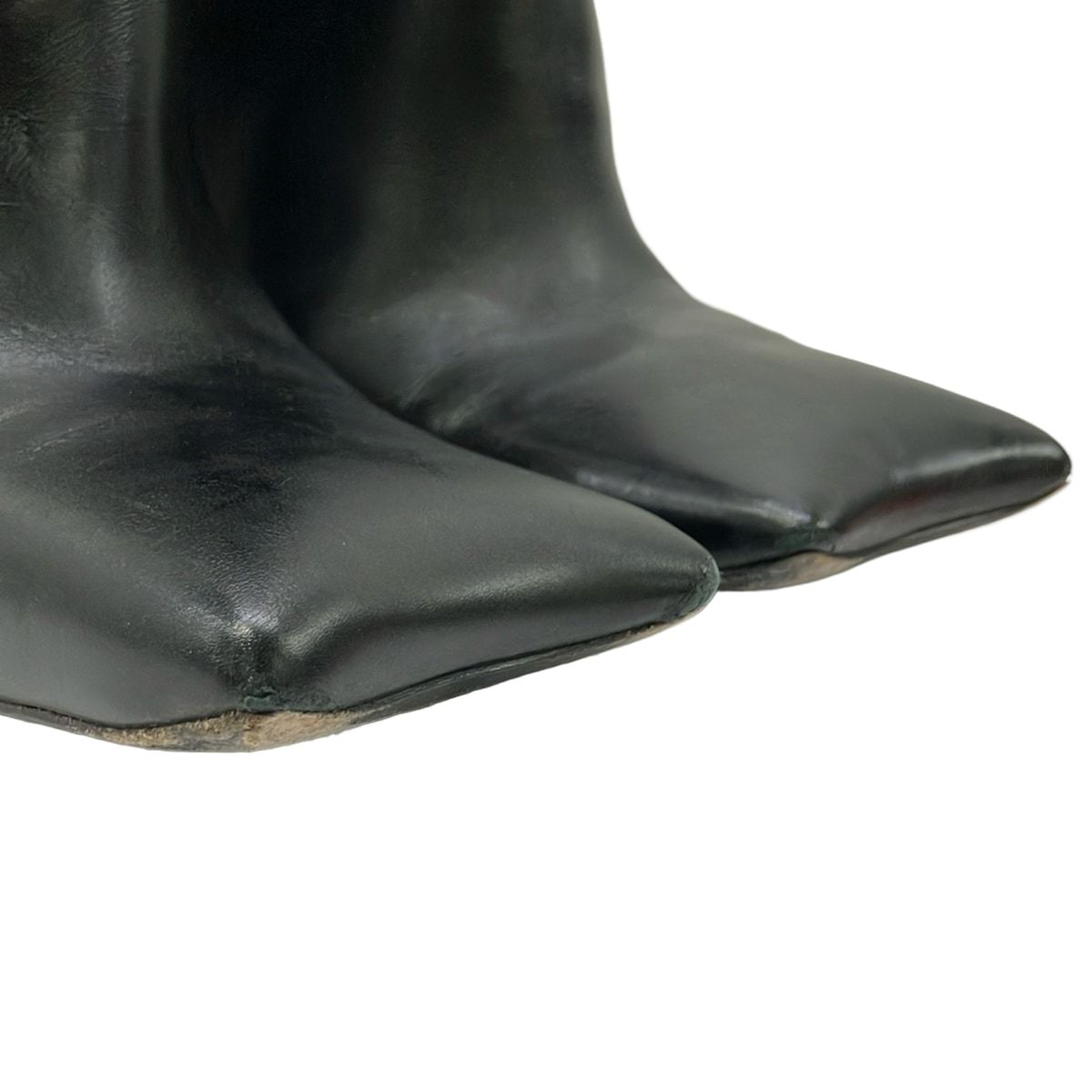 Balenciaga Long Boots Black Square Toe Asymmetric Design Leather — view 7