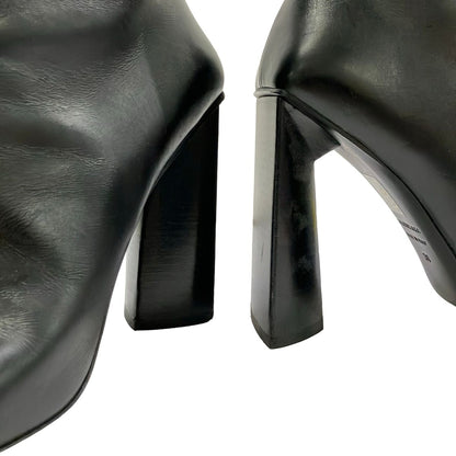 Balenciaga Long Boots Black Square Toe Asymmetric Design Leather — view 5