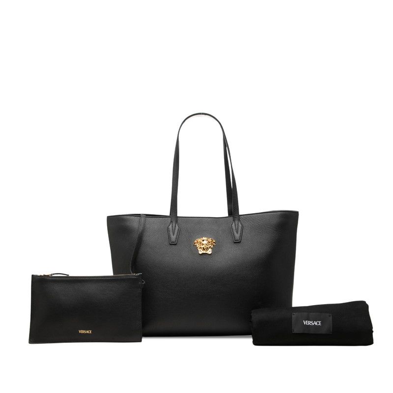 Versace Medusa Tote Bag Black Gold Leather — view 6