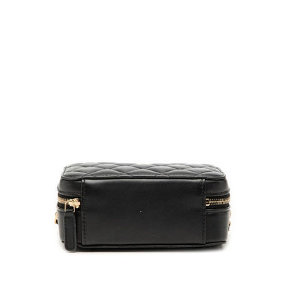 Chanel CC Logo Quilted Camera Bag Chain Black Gold Lambskin — view 3