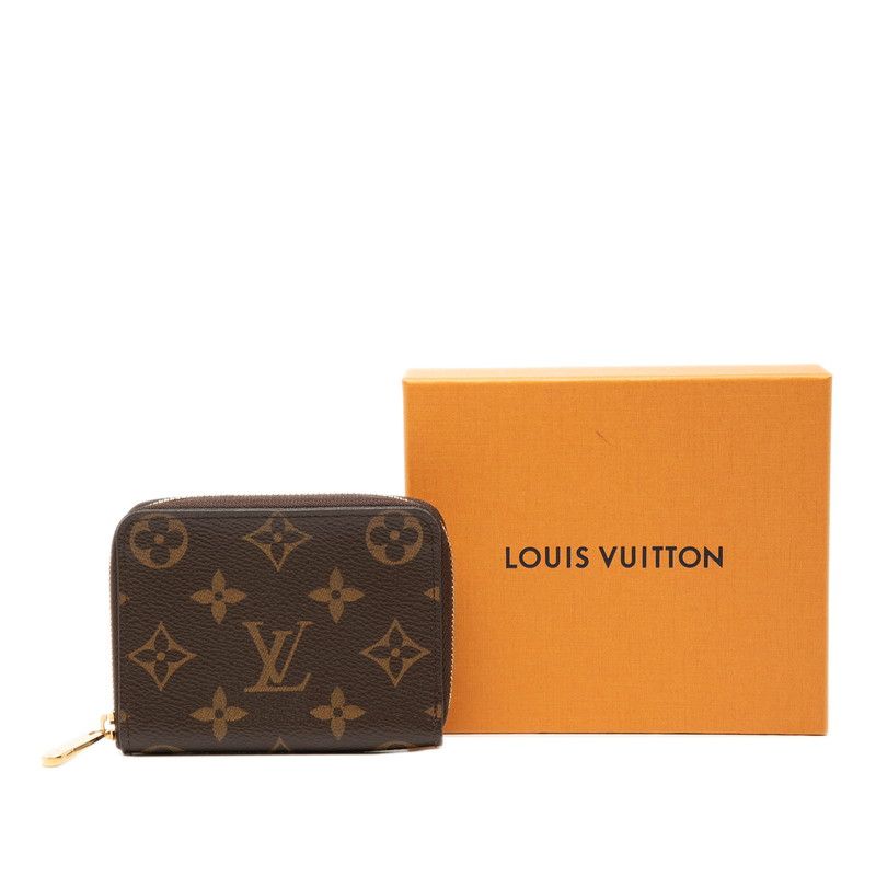 Louis Vuitton Monogram Zippy Coin Purse Brown Leather — view 6