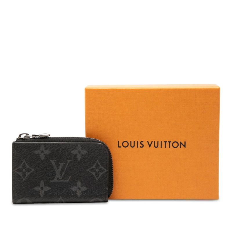 Louis Vuitton Monogram Eclipse Porte Monnaie Jour Coin Purse Black Leather — view 7