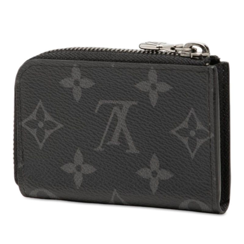 Louis Vuitton Monogram Eclipse Porte Monnaie Jour Coin Purse Black Leather — view 2