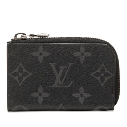 Louis Vuitton Monogram Eclipse Porte Monnaie Jour Coin Purse Black Leather