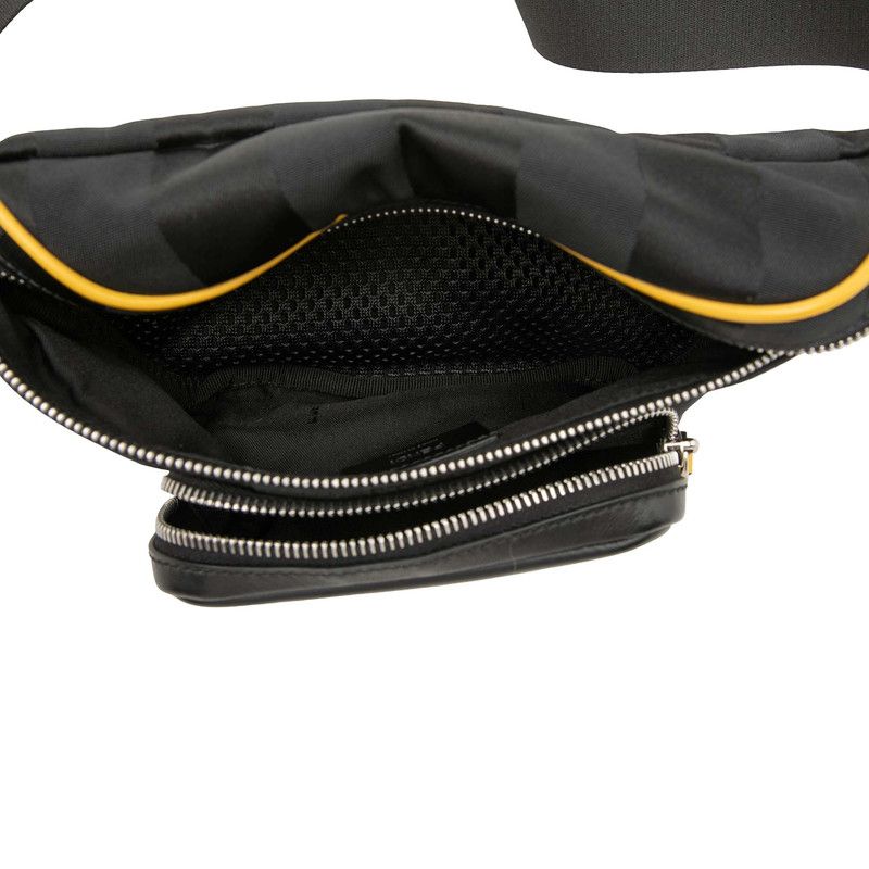 Fendi Belt Bag Black Yellow Nylon Leather — view 4