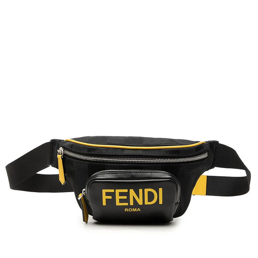 Fendi Belt Bag Black Yellow Nylon Leather