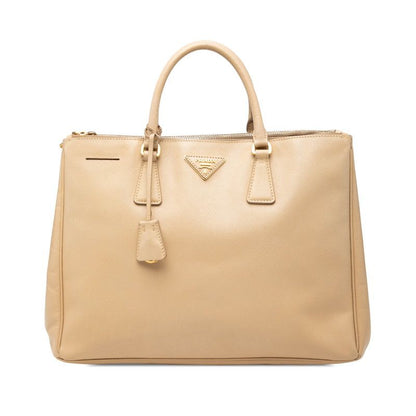 Prada Galleria Handbag Beige Saffiano Leather