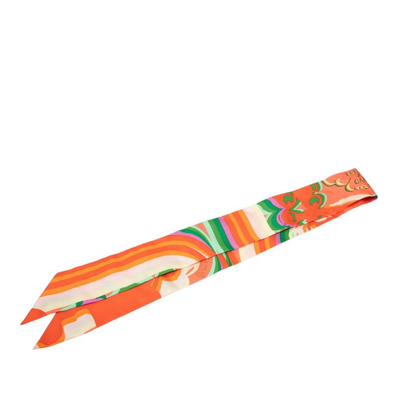 Hermes Twilly Brides de Gala Scarf Orange Silk