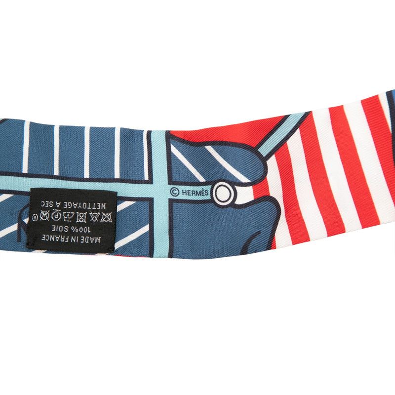 Hermes Twilly Quadrige Baydadere Scarf Multicolor Silk — view 4