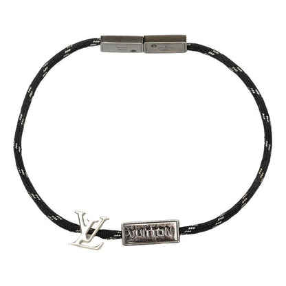 Louis Vuitton Bracelet LV Satellite Logo Plate Silver Black Nylon Metal — view 2
