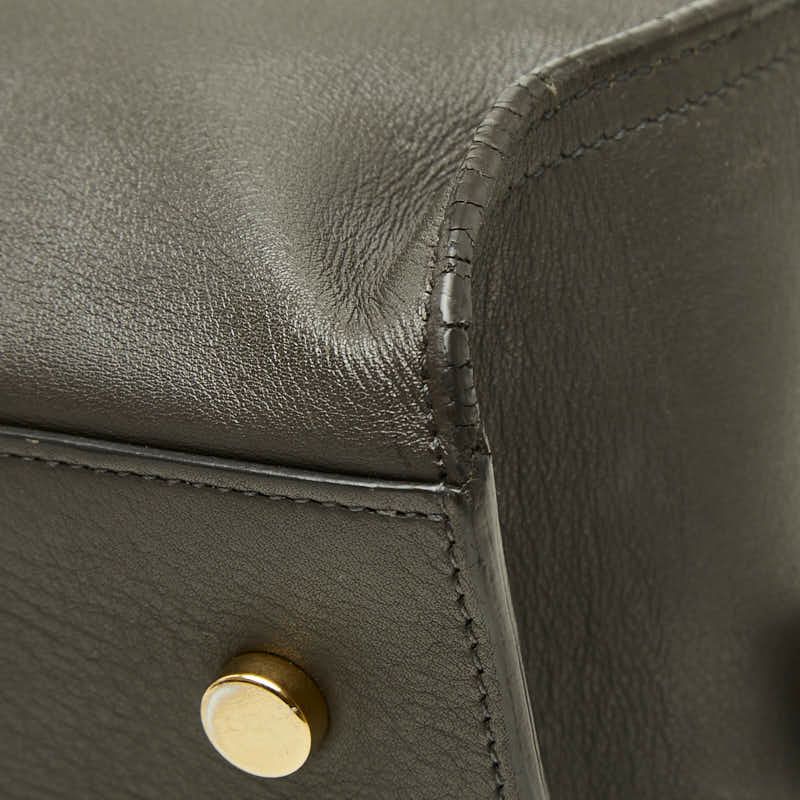 Saint Laurent Cassandra Baby Cabas Small YSL Logo 2-Way Shoulder Bag Dark Brown — view 4