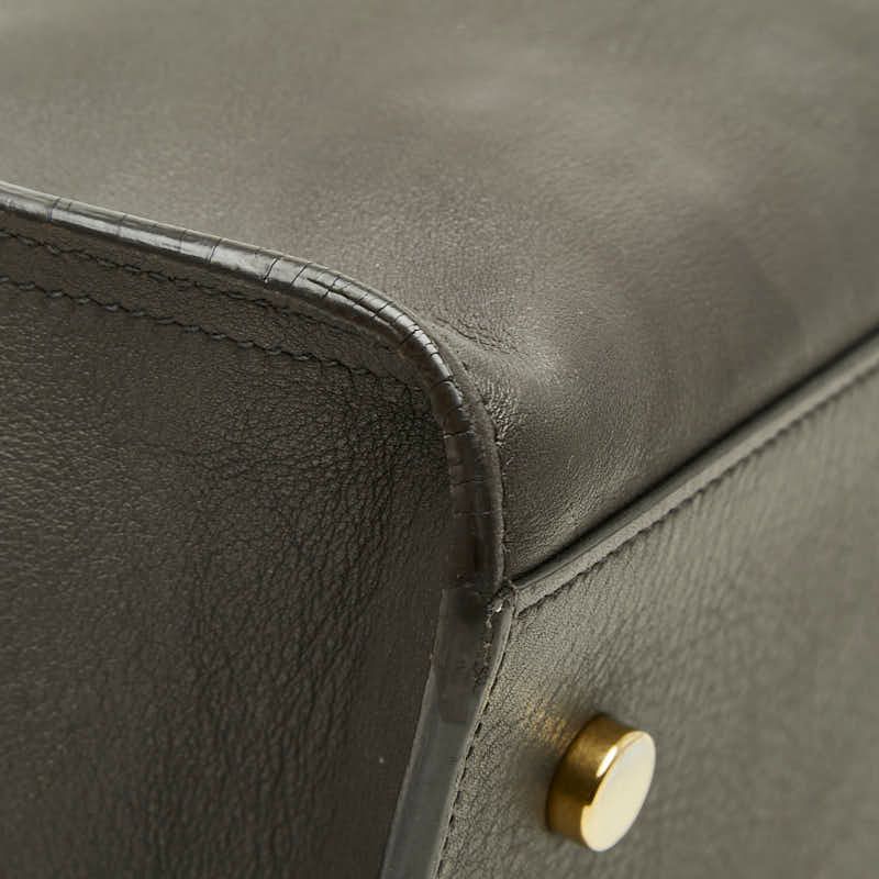 Saint Laurent Cassandra Baby Cabas Small YSL Logo 2-Way Shoulder Bag Dark Brown — view 7