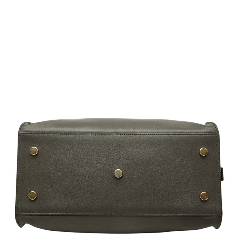 Saint Laurent Cassandra Baby Cabas Small YSL Logo 2-Way Shoulder Bag Dark Brown — view 3
