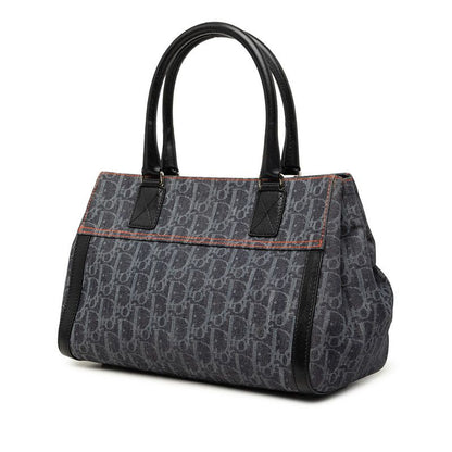 Dior Flight Line Trotter Handbag Gray Black Orange Denim Leather — view 2