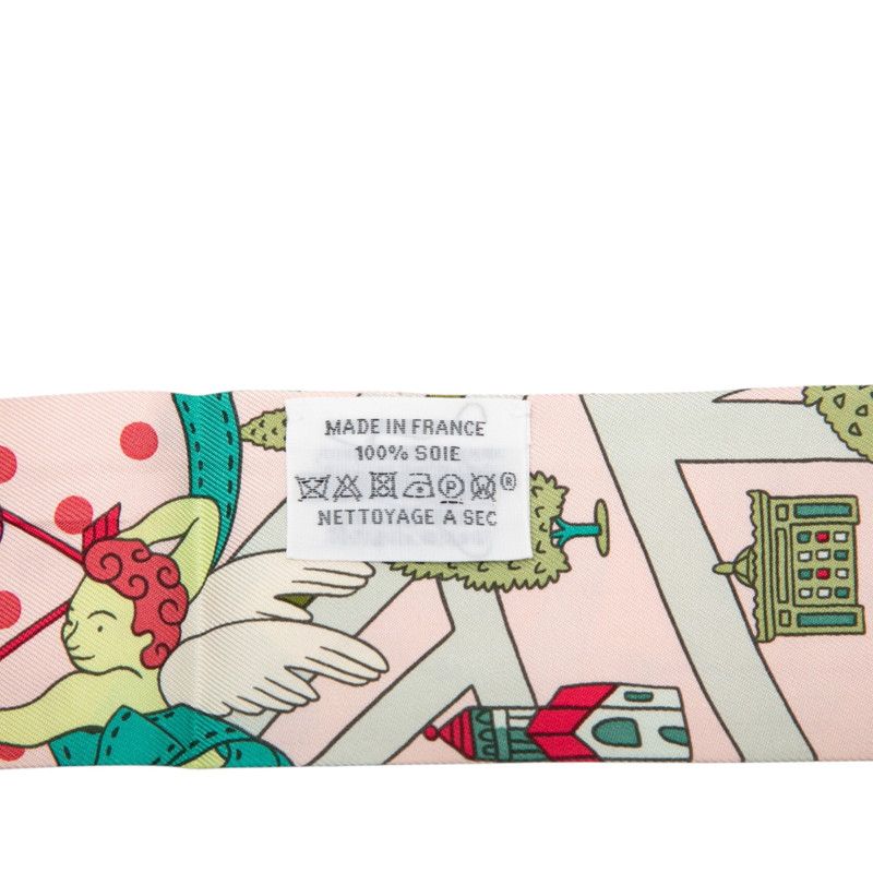 Hermes Twilly New Paris Lovers les Nouveaux Amoureux de Scarf Pink Multicolor — view 6