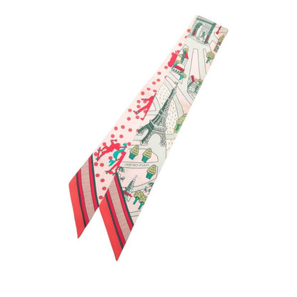 Hermes Twilly New Paris Lovers les Nouveaux Amoureux de Scarf Pink Multicolor