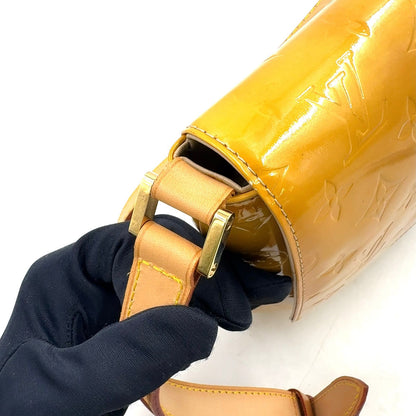 Louis Vuitton Vernis Monogram Jaune Leather Patent Yellow Shoulder Bag Gold — view 7