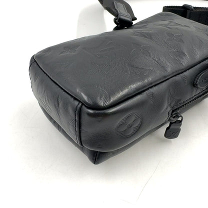 Louis Vuitton Double Phone Pouch Leather Black Shoulder Bag — view 7