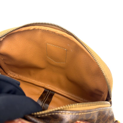 Celine Macadam Pattern Leather Brown Shoulder Bag Gold — view 5