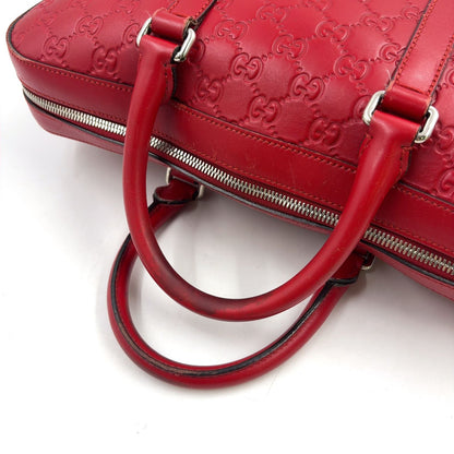 Gucci Guccissima Leather Red Business Bag Silver — view 5