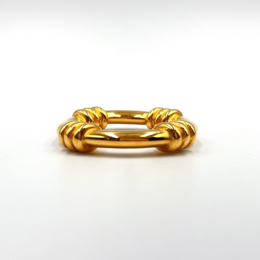 Hermes Legato Gold Plated Scarf Ring — view 3