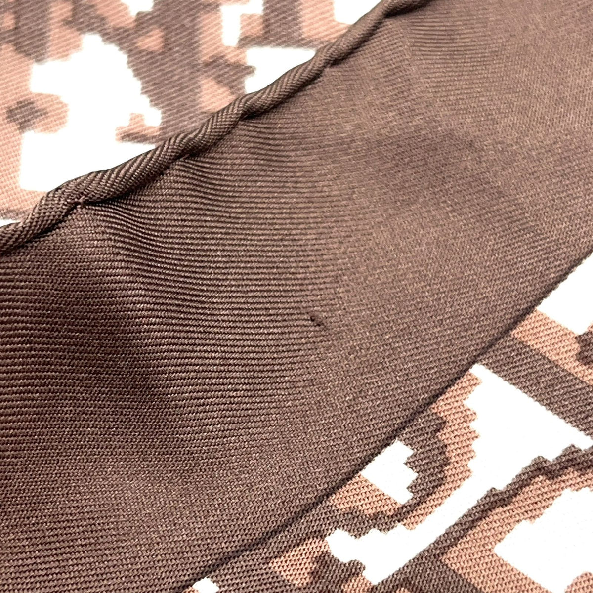 Dior Trotter Pattern Silk Brown Scarf — view 7