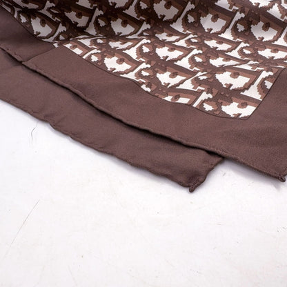 Dior Trotter Pattern Silk Brown Scarf — view 5