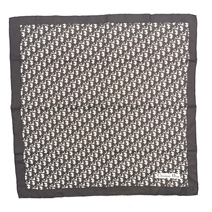 Dior Trotter Pattern Silk Brown Scarf